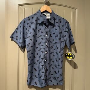 DC Batman Logo Button Shirt sz 14/16